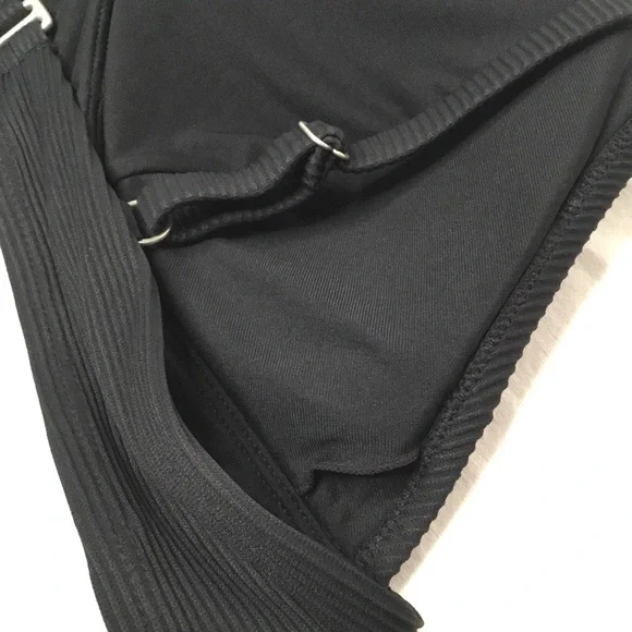 Old Navy Bikini Top XXL Black Triangle Ribbed - Picture 4 of 8